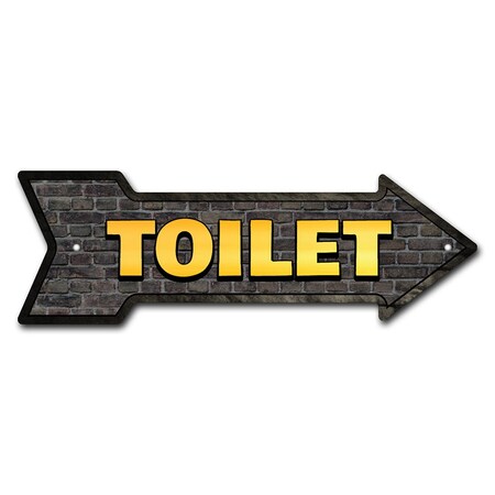 Signmission Toilet Arrow Sign Funny Home Decor 24in Wide P-ARROW8-999565